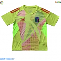Camisa de time de futebol Itália Goleiro Replicas 1º Equipamento Europeu 2024 Manga Curta